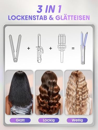 SHEGLAM Hair Cool Lock Airflow Styler 360° Curling Iron with Cooling Vents, 4 Adjustable Temperatures, Dual Voltage, Fast Straightening, 5.5 Inch, Black Avelisse