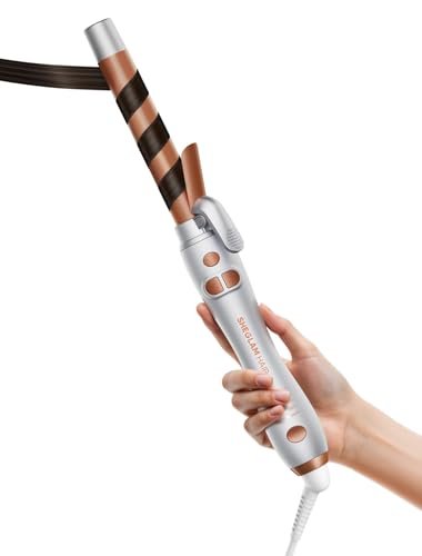 SHEGLAM Rotating Curling Iron Extra Long, 1 Inch Automatic Curling Wand for Long Hair, Self Spinning Barrel up to 430°F, Dual Voltage Avelisse