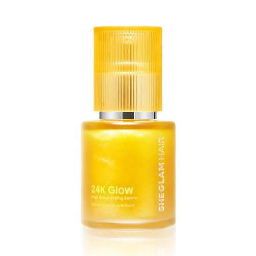 SHEGLAM 24K Glow Hair Oil Serum – 10-in-1 Frizz Control, Shine & Heat Protection with Almond & Macadamia Oil for All Hair Types (1.69 fl oz) Avelisse