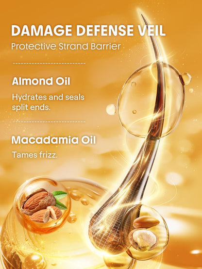SHEGLAM 24K Glow Hair Oil Serum – 10-in-1 Frizz Control, Shine & Heat Protection with Almond & Macadamia Oil for All Hair Types (1.69 fl oz) Avelisse
