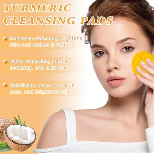 4-Piece Turmeric Wash and Care Set: Facial Wash, Cleansing Mousse, Soap & Exfoliating Pads for Radiant Skin Avelisse