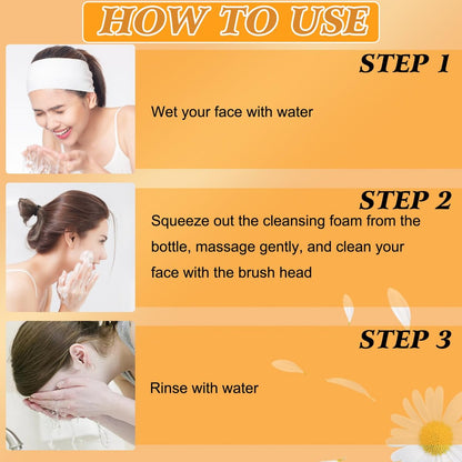 4-Piece Turmeric Wash and Care Set: Facial Wash, Cleansing Mousse, Soap & Exfoliating Pads for Radiant Skin Avelisse