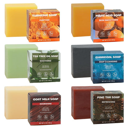 Rinse & Robust Men’s Natural Bar Soap Variety Set – 6-Pack Fresh & Clean Scent Collection for Face, Body & Hands – Gentle for All Skin Types Avelisse