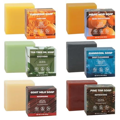 Rinse & Robust Men’s Natural Bar Soap Variety Set – 6-Pack Fresh & Clean Scent Collection for Face, Body & Hands – Gentle for All Skin Types Avelisse