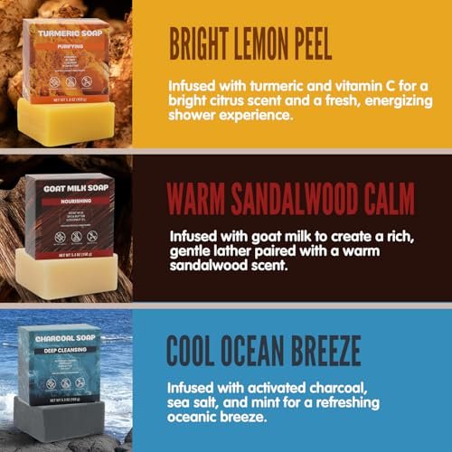Rinse & Robust Men’s Natural Bar Soap Variety Set – 6-Pack Fresh & Clean Scent Collection for Face, Body & Hands – Gentle for All Skin Types Avelisse