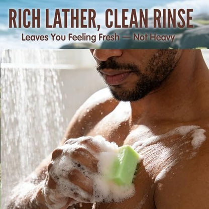 Rinse & Robust Men’s Natural Bar Soap Variety Set – 6-Pack Fresh & Clean Scent Collection for Face, Body & Hands – Gentle for All Skin Types Avelisse