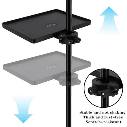 Adjustable Lash Tray Holder with Phone Holder - Eyelash Extension Organizer for Lash Techs, Salon, Spa - 10.6" x 8" Black
