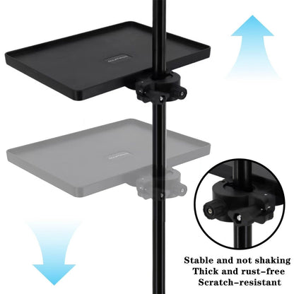 Adjustable Lash Tray Holder with Phone Holder - Eyelash Extension Organizer for Lash Techs, Salon, Spa - 10.6" x 8" Black
