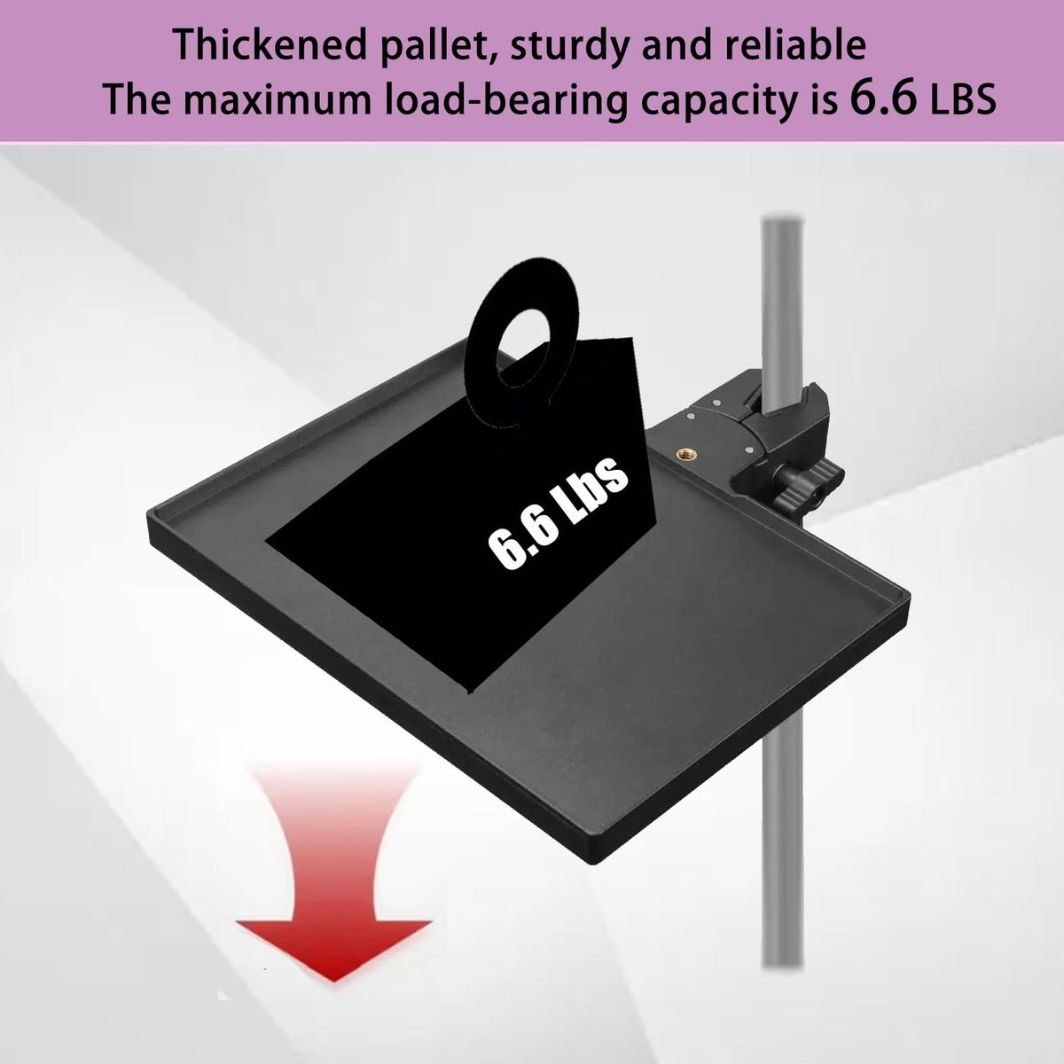 Adjustable Lash Tray Holder with Phone Holder - Eyelash Extension Organizer for Lash Techs, Salon, Spa - 10.6" x 8" Black - görsel 5