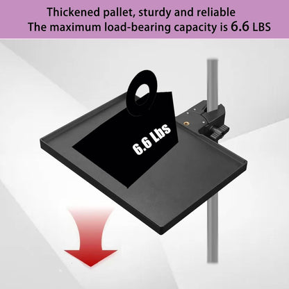 Adjustable Lash Tray Holder with Phone Holder - Eyelash Extension Organizer for Lash Techs, Salon, Spa - 10.6" x 8" Black
