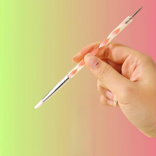 5PCS Dual-Ended Nail Art Dotting Tools – Silicone Sculpting Pens & Ball Stylus Set for Gel Polish, Builder Gel, Chrome Powder, 3D DIY Nail Art Design & Manicure Decoration - görsel 10
