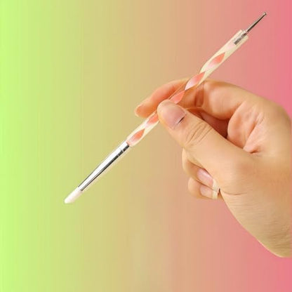5PCS Dual-Ended Nail Art Dotting Tools – Silicone Sculpting Pens & Ball Stylus Set for Gel Polish, Builder Gel, Chrome Powder, 3D DIY Nail Art Design & Manicure Decoration