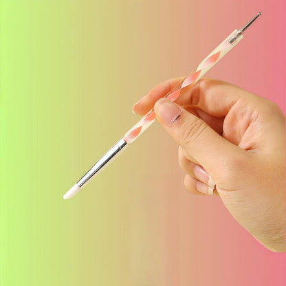 5PCS Dual-Ended Nail Art Dotting Tools – Silicone Sculpting Pens & Ball Stylus Set for Gel Polish, Builder Gel, Chrome Powder, 3D DIY Nail Art Design & Manicure Decoration