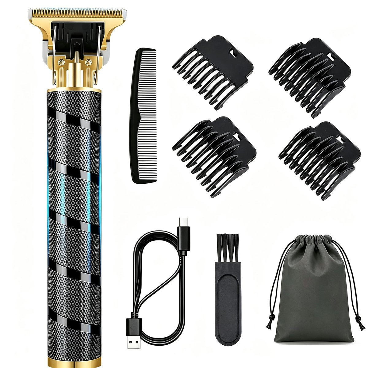 Keposon Cordless Hair Clipper & Beard Trimmer for Men – Rechargeable T-Blade Grooming Kit with Travel Pouch - görsel 1