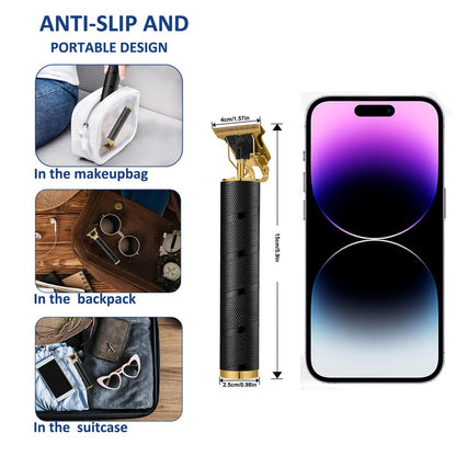 Keposon Cordless Hair Clipper & Beard Trimmer for Men – Rechargeable T-Blade Grooming Kit with Travel Pouch