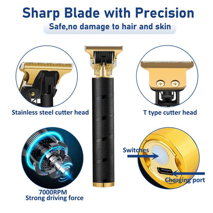 Keposon Cordless Hair Clipper & Beard Trimmer for Men – Rechargeable T-Blade Grooming Kit with Travel Pouch