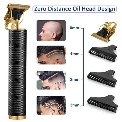 Keposon Cordless Hair Clipper & Beard Trimmer for Men – Rechargeable T-Blade Grooming Kit with Travel Pouch