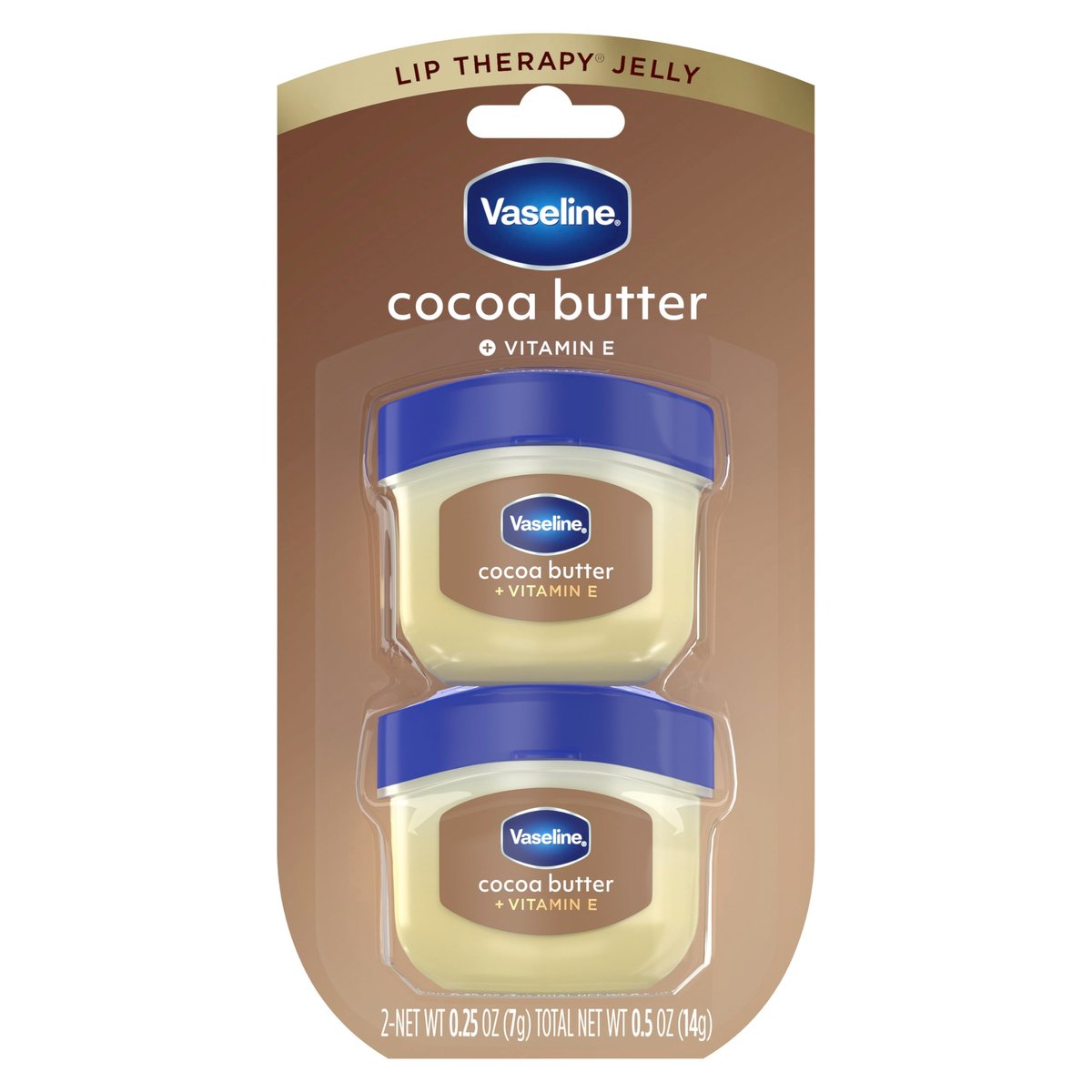 Vaseline Lip Balm Mini 2 ct Cocoa Butter – Hydrating Lip Balm for Dry Cracked Lips (0.5 oz) - görsel 1