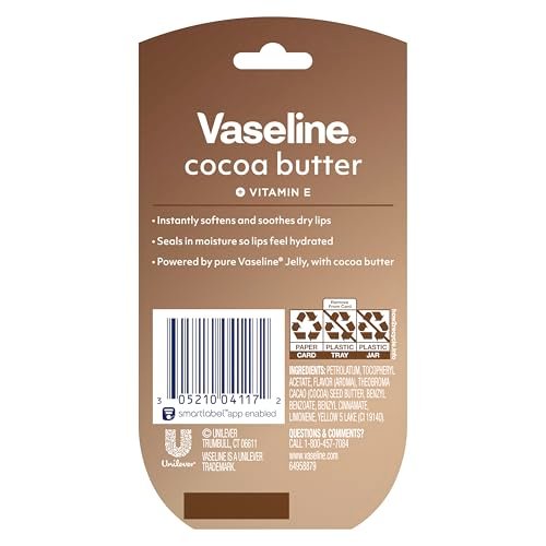 Vaseline Lip Balm Mini 2 ct Cocoa Butter – Hydrating Lip Balm for Dry Cracked Lips (0.5 oz) - görsel 4