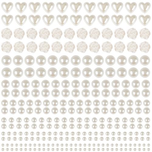 GIFOHAPY 4366 PCS Self-Adhesive Pearl Stickers – Assorted Sizes & Shapes for Crafts, Hair, Face, Makeup, and DIY Projects - görsel 2