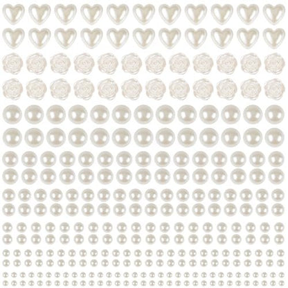 GIFOHAPY 4366 PCS Self-Adhesive Pearl Stickers – Assorted Sizes & Shapes for Crafts, Hair, Face, Makeup, and DIY Projects