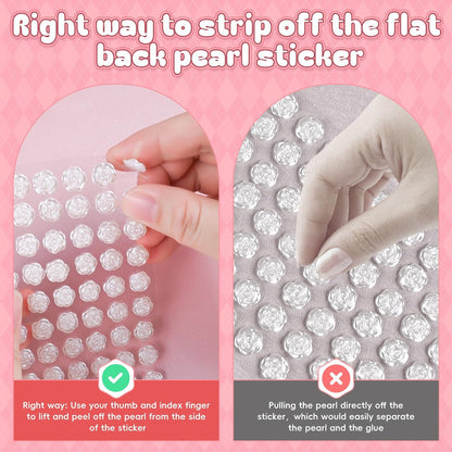 GIFOHAPY 4366 PCS Self-Adhesive Pearl Stickers – Assorted Sizes & Shapes for Crafts, Hair, Face, Makeup, and DIY Projects