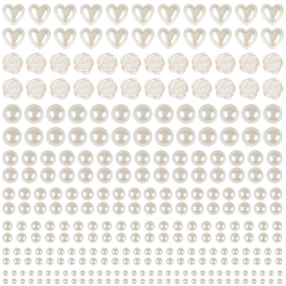 GIFOHAPY 4366 PCS Self-Adhesive Pearl Stickers – Assorted Sizes & Shapes for Crafts, Hair, Face, Makeup, and DIY Projects