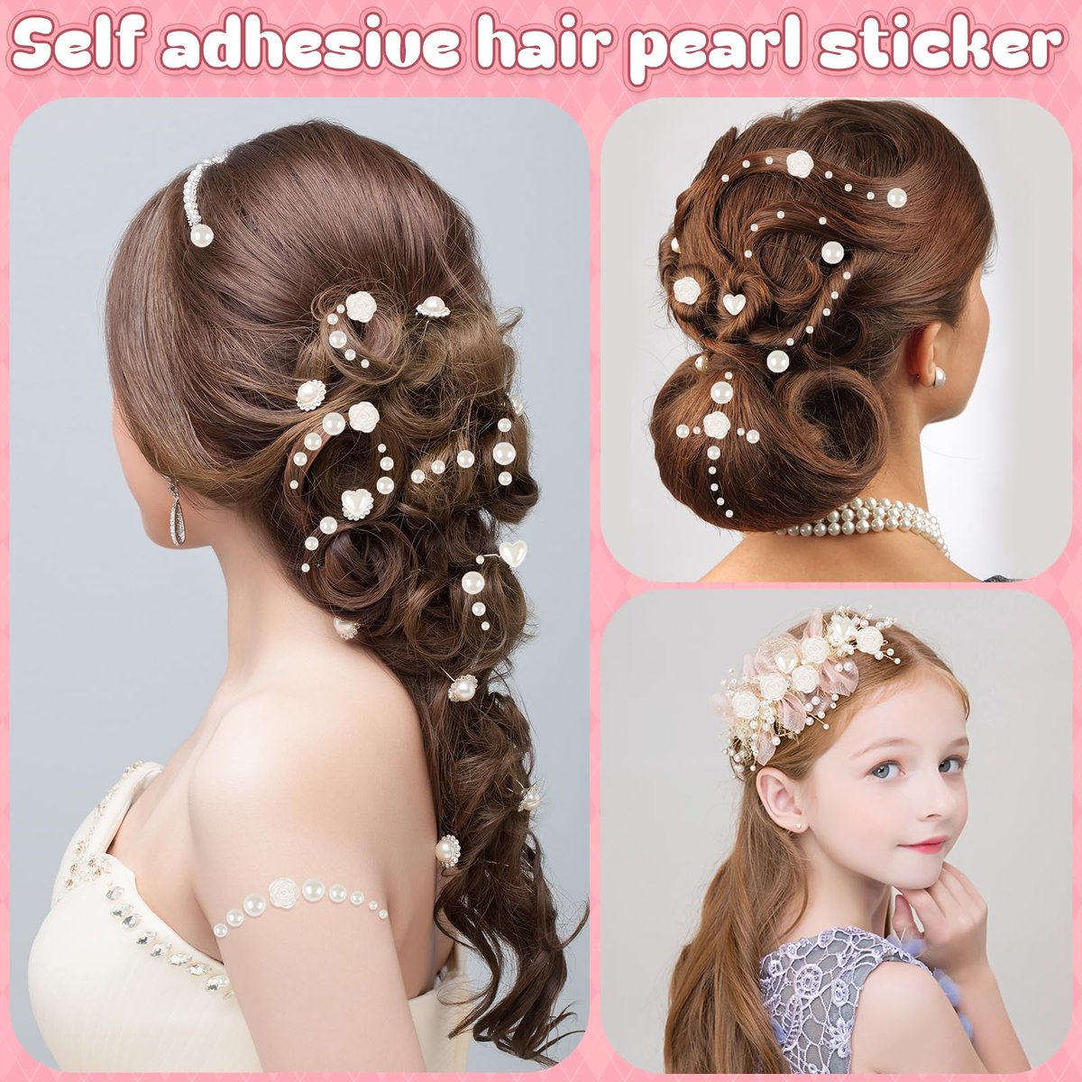 GIFOHAPY 4366 PCS Self-Adhesive Pearl Stickers – Assorted Sizes & Shapes for Crafts, Hair, Face, Makeup, and DIY Projects - görsel 11