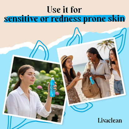 LivaClean Thermal Spring Water Face Spray Mist with Hyaluronic Acid & Aloe Vera – Hydrating, Soothing, Mineral-Rich Face Mist (300ml + 50ml) Avelisse