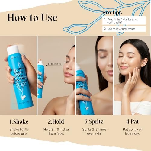 LivaClean Thermal Spring Water Face Spray Mist with Hyaluronic Acid & Aloe Vera – Hydrating, Soothing, Mineral-Rich Face Mist (300ml + 50ml) Avelisse