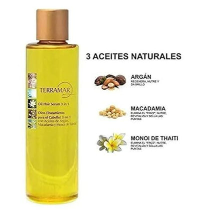 Terramar 3 in 1 Hair Oil - Nourishing Argan, Macadamia & Monoi Oil Blend for Frizz-Free Shine (3.31 fl oz) Avelisse