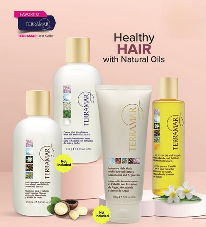 Terramar 3 in 1 Hair Oil - Nourishing Argan, Macadamia & Monoi Oil Blend for Frizz-Free Shine (3.31 fl oz) Avelisse
