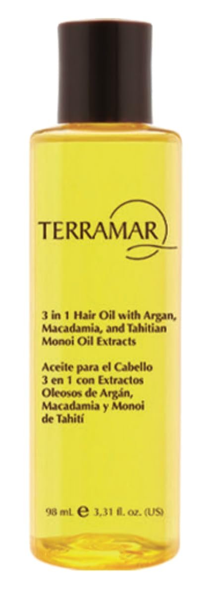 Terramar 3 in 1 Hair Oil - Nourishing Argan, Macadamia & Monoi Oil Blend for Frizz-Free Shine (3.31 fl oz) Avelisse