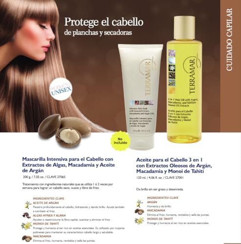 Terramar 3 in 1 Hair Oil - Nourishing Argan, Macadamia & Monoi Oil Blend for Frizz-Free Shine (3.31 fl oz) Avelisse