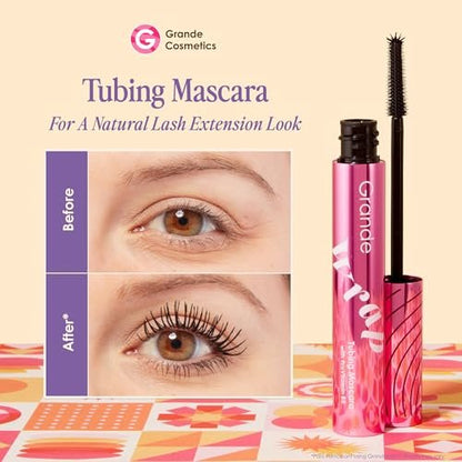 Grande Cosmetics GrandeWRAP Tubing Mascara – Buildable Volume & Length, Anti-Smudge, Flake-Free, All-Day Wear, ProVitamin B5 Infused – Black, 0.27 Fl Oz Avelisse