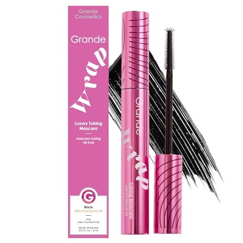 Grande Cosmetics GrandeWRAP Tubing Mascara – Buildable Volume & Length, Anti-Smudge, Flake-Free, All-Day Wear, ProVitamin B5 Infused – Black, 0.27 Fl Oz Avelisse