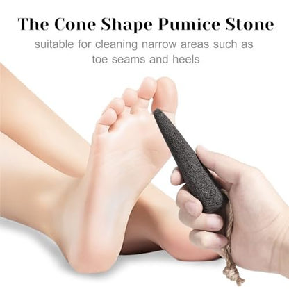 VALENTISE Pumice Stone Set - 2 Pack Natural Volcanic Foot Scrubbers for Dead Skin & Calluses, Pedicure Exfoliation Tools for Feet and Hands Avelisse
