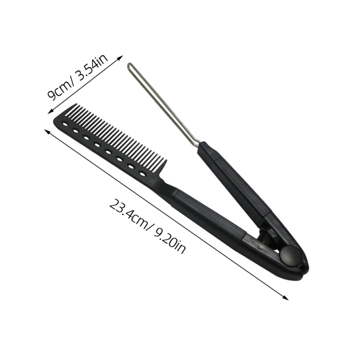 SAFIGLE V-Shaped Hair Straightening Comb – Compact Hairstyling Tool for Straightening & Split Ends Control (Black) - görsel 3