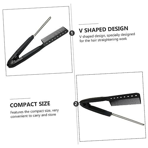 SAFIGLE V-Shaped Hair Straightening Comb – Compact Hairstyling Tool for Straightening & Split Ends Control (Black) - görsel 6