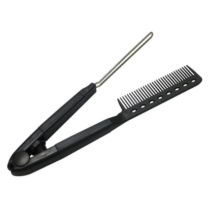 SAFIGLE V-Shaped Hair Straightening Comb – Compact Hairstyling Tool for Straightening & Split Ends Control (Black)