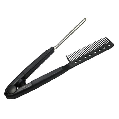 SAFIGLE V-Shaped Hair Straightening Comb – Compact Hairstyling Tool for Straightening & Split Ends Control (Black) - görsel 2
