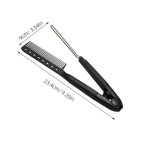 SAFIGLE V-Shaped Hair Straightening Comb – Compact Hairstyling Tool for Straightening & Split Ends Control (Black) - görsel 4