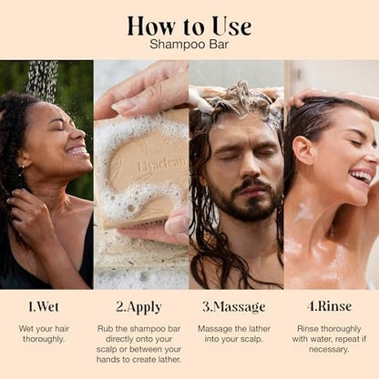 2 Pack Rice Water Shampoo and Conditioner Bars - 2x100g - Hair Soap with Spirulina, Matcha, Hyaluronic Acid & Coconut - Sulfate-Free, Paraben-Free - Rice Soap for Hair Growth Avelisse