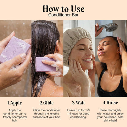 2 Pack Rice Water Shampoo and Conditioner Bars - 2x100g - Hair Soap with Spirulina, Matcha, Hyaluronic Acid & Coconut - Sulfate-Free, Paraben-Free - Rice Soap for Hair Growth Avelisse