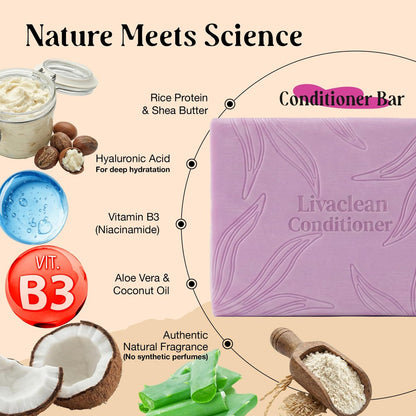 2 Pack Rice Water Shampoo and Conditioner Bars - 2x100g - Hair Soap with Spirulina, Matcha, Hyaluronic Acid & Coconut - Sulfate-Free, Paraben-Free - Rice Soap for Hair Growth Avelisse