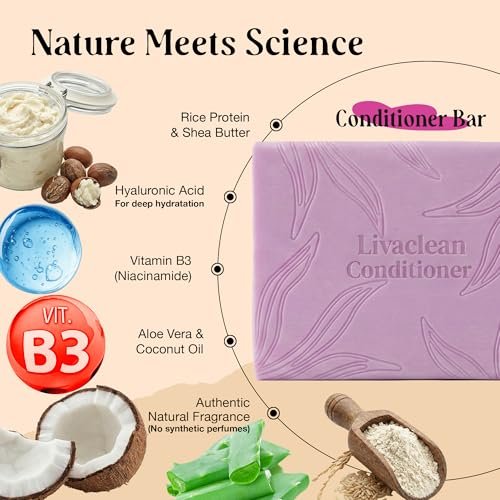 2 Pack Rice Water Shampoo and Conditioner Bars - 2x100g - Hair Soap with Spirulina, Matcha, Hyaluronic Acid & Coconut - Sulfate-Free, Paraben-Free - Rice Soap for Hair Growth Avelisse