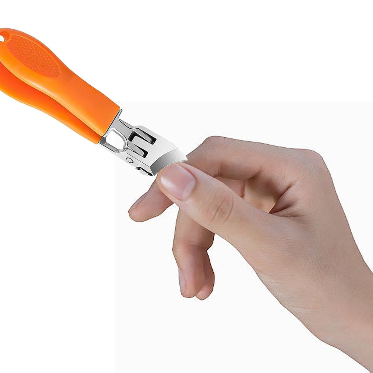 Hfpengzan 2-Pack Wide Jaw Opening Anti-Splash Slanted Nail Clipper for Thick Toenails – Stainless Steel Ingrown Nail Clippers for Women and Men (Orange & Black) - görsel 9