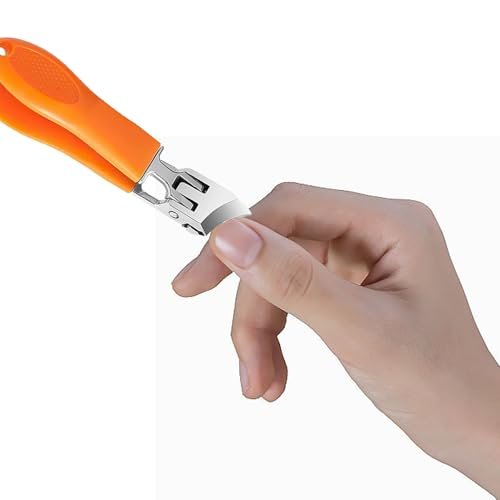 Hfpengzan 2-Pack Wide Jaw Opening Anti-Splash Slanted Nail Clipper for Thick Toenails – Stainless Steel Ingrown Nail Clippers for Women and Men (Orange & Black) - görsel 10