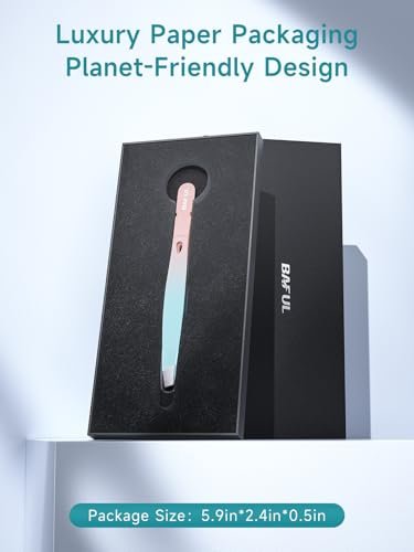 BAFUL Professional Precision Stainless Steel Slanted Tweezers for Eyebrow & Facial Hair - Pink