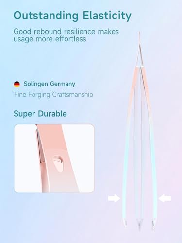 BAFUL Professional Precision Stainless Steel Slanted Tweezers for Eyebrow & Facial Hair - Pink - görsel 12